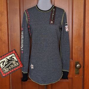 Alp N Rock Grey Long Sleeve Crew Neck T Shirt Med